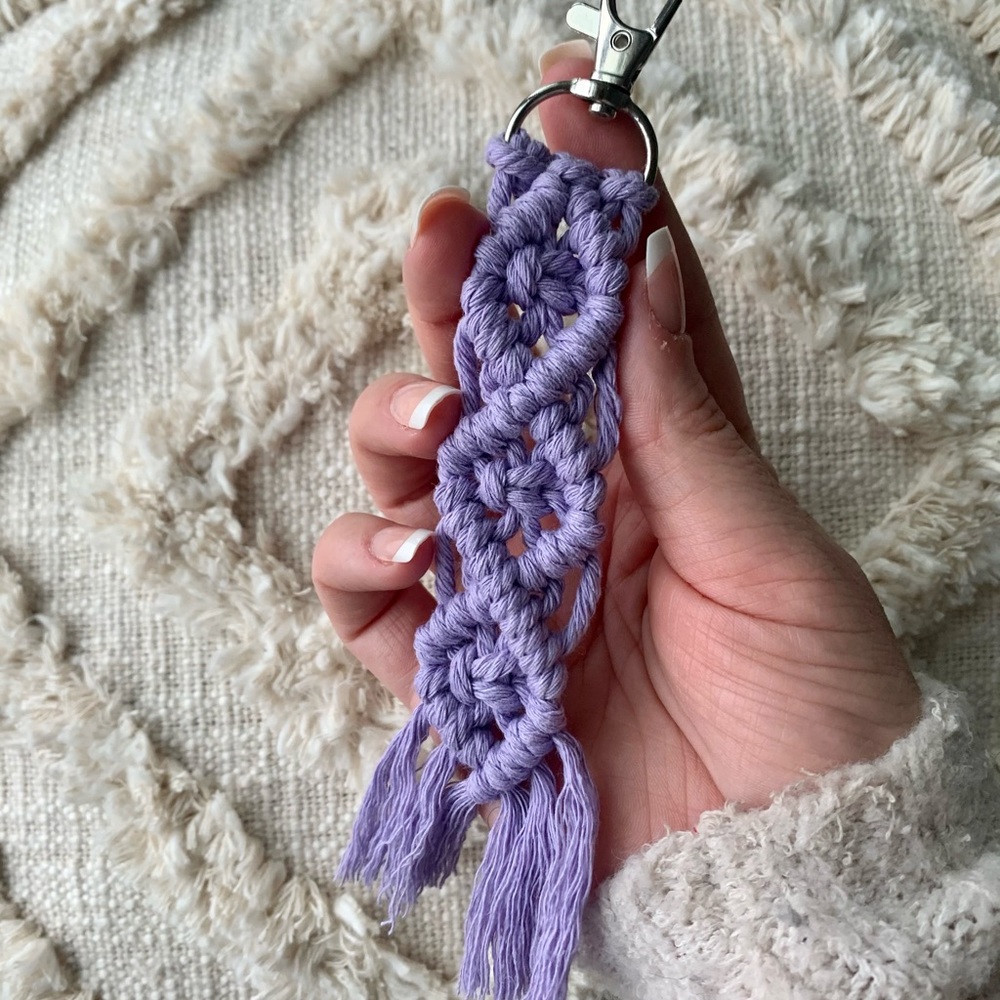 Boho Macrame Keychain - Picture 3 of 8